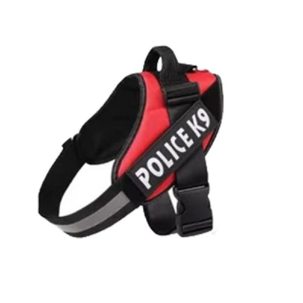 Pechera Arnés Police K9 rojo para mascotas perros y/o gatos talla S